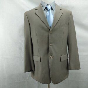 Imani Uomo Super 130's Tetoron Blend 43R 3 Btn Khaki Brown Suit Blazr Sp…